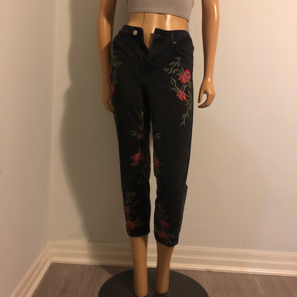 Topshop Embroidered Jeans